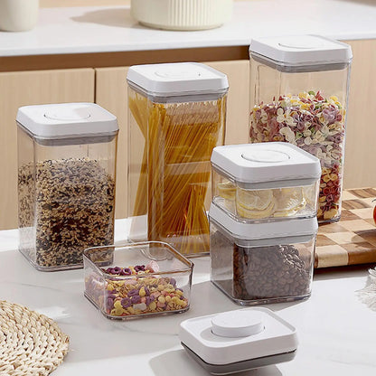 Cereal Container Kitchen Airtight Jars Clear Stackable Sealed Jar for Rice Pet Food Home Bakers Pantry Organizers Dried Fruits.