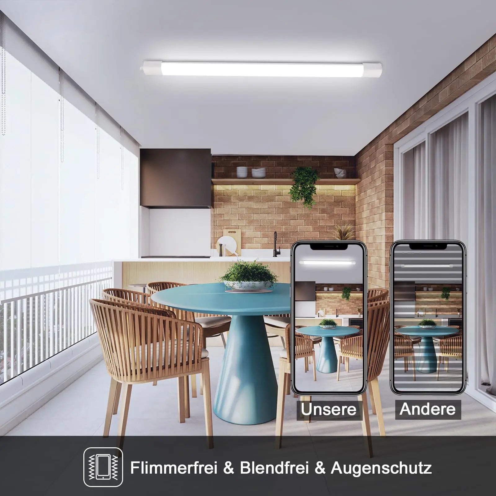 120cm LED Wet Room Light, 36W 4000K Neutral White, IP65 Waterproof Tube for Garage, Cellar, Workshop, Office, Bathroom.