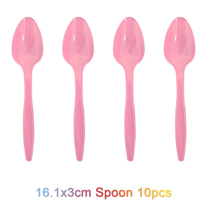 Cartoon Regenbogen Puppe High School Thema Hintergrund Geburtstag Party Dekoration Lieferungen Einweg Tasse Besteck Ballon Baby Geschenk