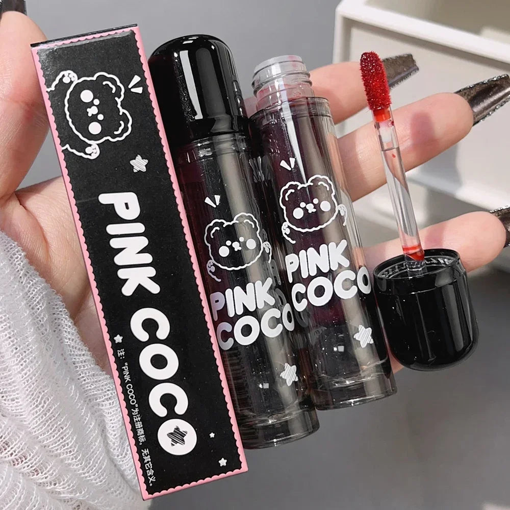 Dark Black Mirror Water Lip Gloss Moisturizing Juice Glass Tea Brown Red Lipsticks Lasting Non-stick Cup Korean Makeup Cosmetics.