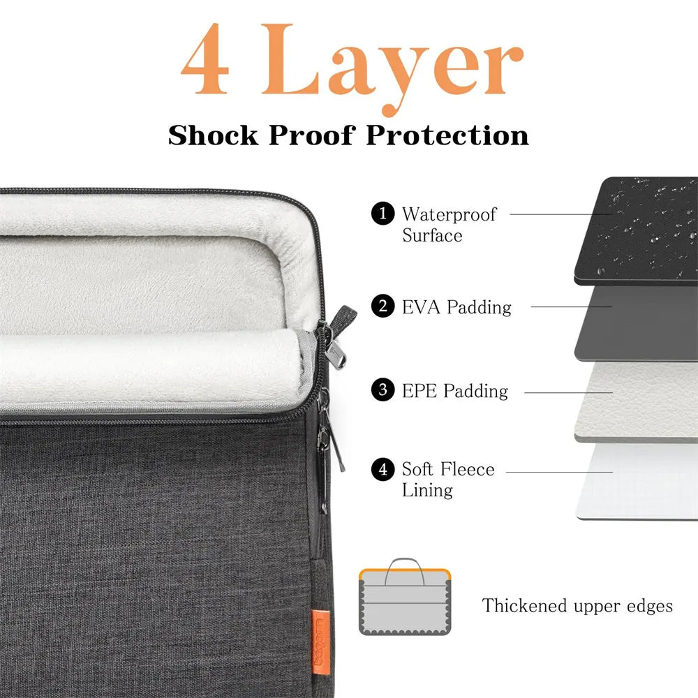 Laptop Computer Shoulder Bag Handbag Waterproof Briefcase Man Women 13 14 15.6 16 17 inch Bags for Macbook Air Samsung Accessory.