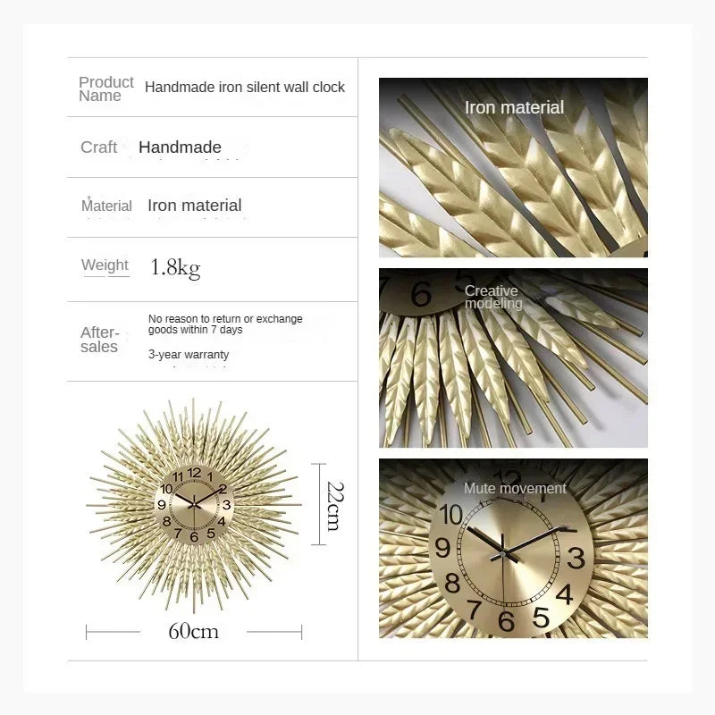 Weizen ohren uhren, Wohnzimmer wanduhren, die Ernte Wohlstand Gesundheit Glück Einheit Freundschaft Vitalität Hoffnung symbolisieren