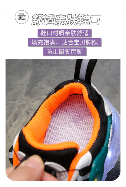 Children Fashion Kids Led Shoes for Girls Usb Charging Sneakers Outdoor Sport Footwear Boys Luminous Shoes 2023 Glowing Sneakers.