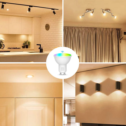 Tuya WiFi GU10 Smart LED Glühbirne Bluetooth GU10 Dimmbare Lampen Smart Life App Control Spotlight Glühbirne Funktioniert mit Alexa Google.