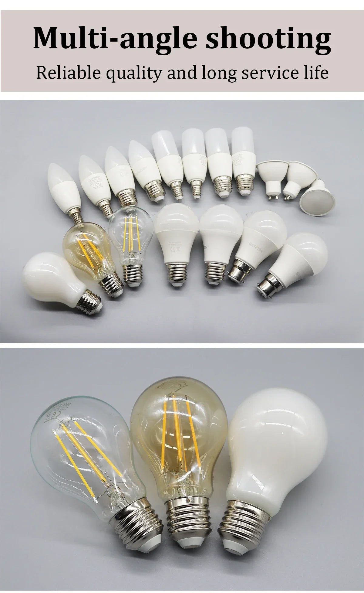 8PCS Led-lampe E27 B22 E14 220V GU10 Spot Licht 9W LED Glühlampe Retro Edison Vintage lampe AC 220V 110V Glas Lampen für Zuhause.