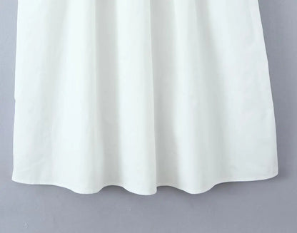 YENKYE 2025 Women Yellow White Cotton Big Swing Long Skirt Vintage High Waist Side Zipper A-line Summer Skirts Holiday.