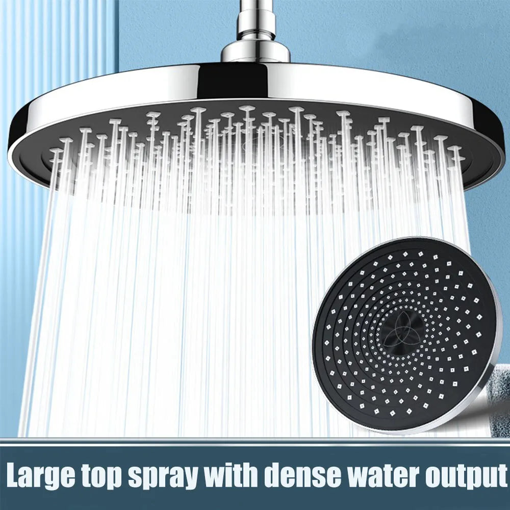 25cm Top Spray Large Water Volume Booster Shower Head Pressurized Single Head Home Bathroom Shower Head Set