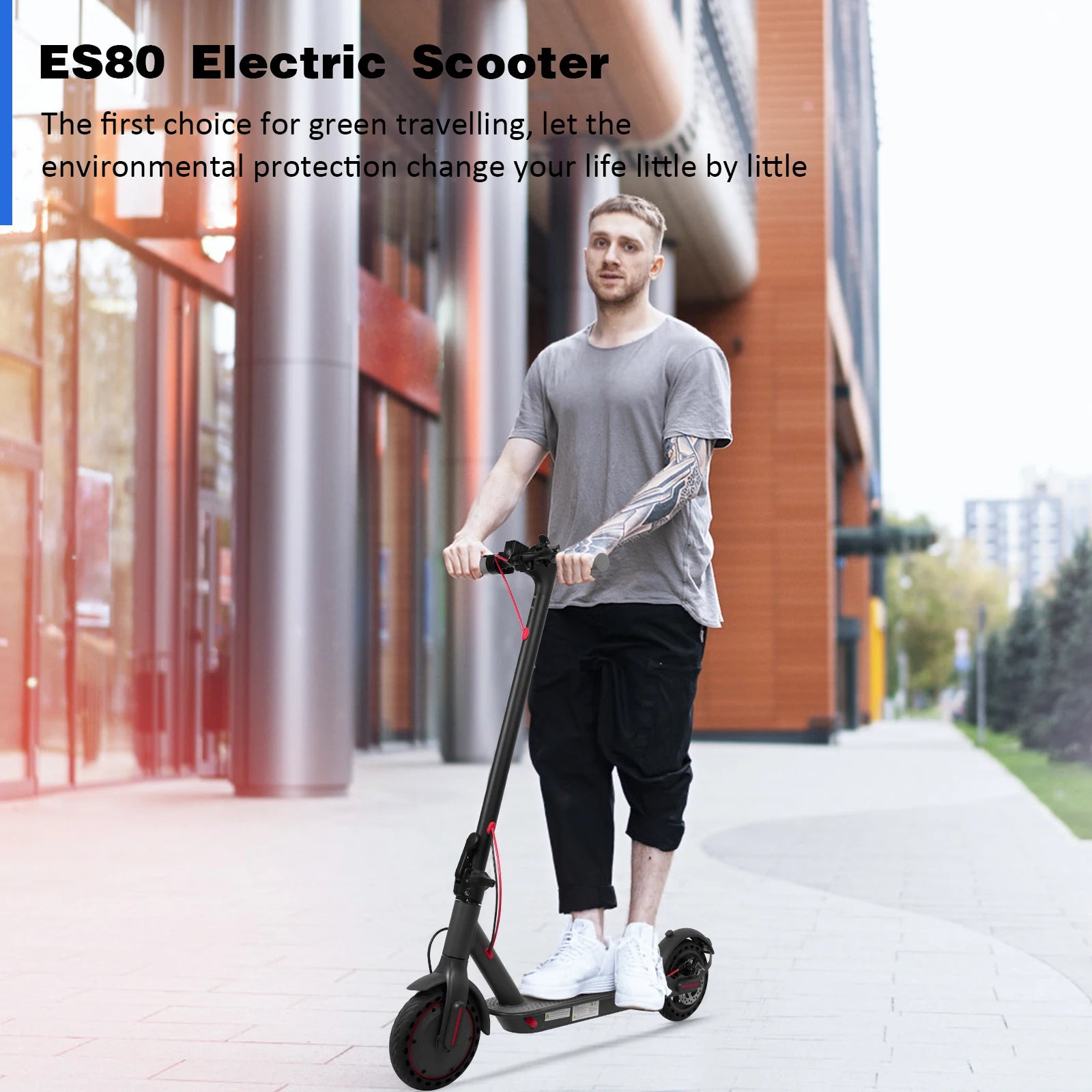 ES80/M365 X1 Electric Scooter 36V 10.5Ah 500W Motor 35KM Long Range 31KM/H 8.5Inch Solid Tires Foldable Smart APP EScooter.