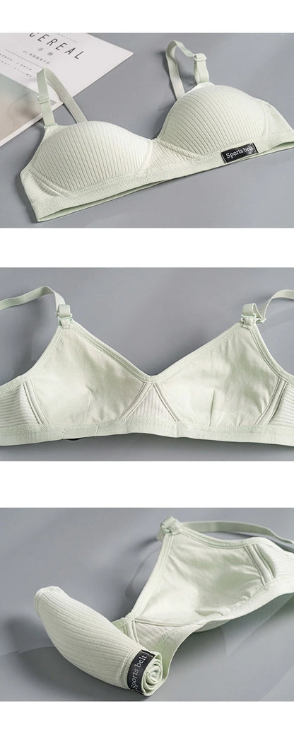 FallSweet Women's Wireless Bra Active Bra Teen Students' Bras Seamleass Lingerie Comfortable V-Shaped Gathering Underwear AB Cup.