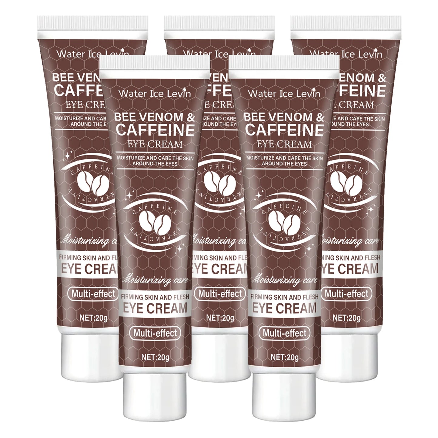 Natural Caffeine Powerful Moisturizing Firming Eye Cream 20g for Puffy and Dark Circles Post-Lifting Area after Using, Reduce Wrinkles and Aging, Light Beige Relaxation.