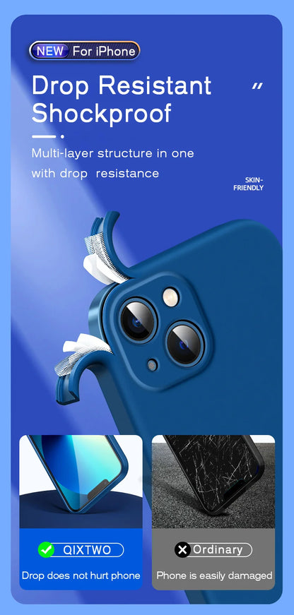 Official Phone Case For IPhone 17 Air 16 15 14 13 11 12 17 Pro Max Plus Silicone Solid Color Fall and Collision Protection Cover.