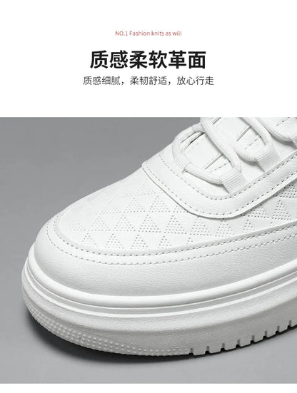 Fashion White Men Casual Sneakers Outdoor Platform Runing Shoes Breathable Mens Sport Shoes Light Walking Shoes Tennis Shoes.
