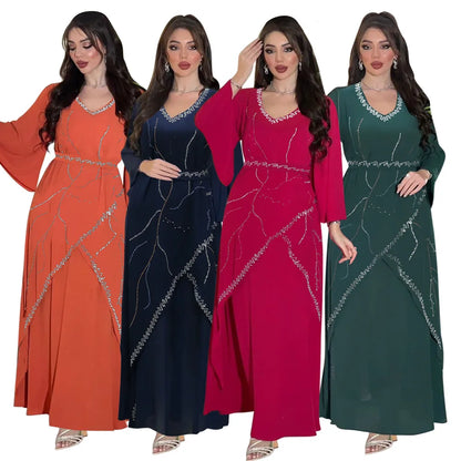 Muslimische Schneeflocke, Rautenmuster, verdickte Chiffon-Robe für Frauen, Ramadan-Khimar, Saudi-Arabien, Türkei, Islam, Muslim.