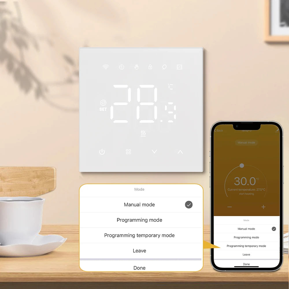 AVATTO Tuya WiFi Matter Smart Thermostat WaterGas Electric Floor Heating Temperature Controller For Alexa Google Apple HomeKit.