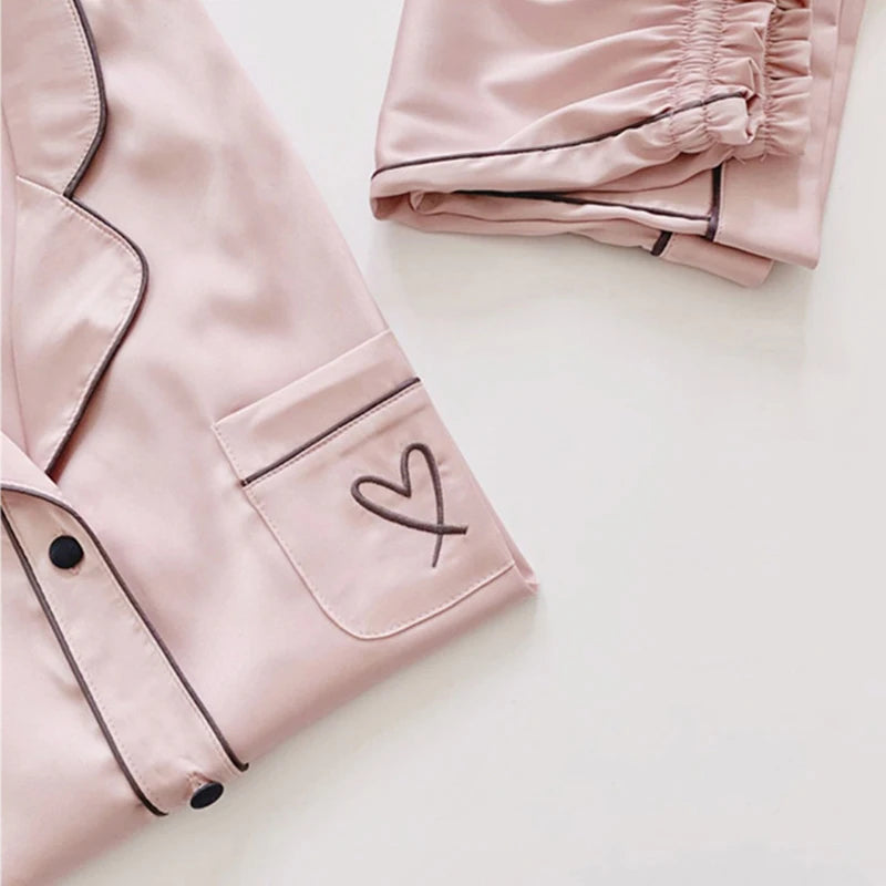 Sommer Kurzarm Pyjamas Frauen Eis Seide Dünne Stil Student Lose Große Nette Hause Kleidung Zwei Stück Set Pyjamas sommer.