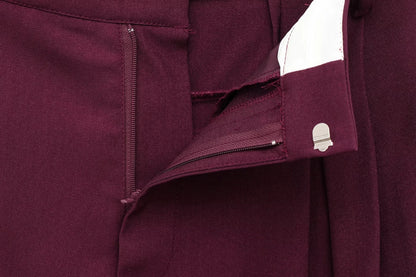 KONDALA Vintage Chic Office Lady Red Solid Women Suit Notched Single Button Pockets Blazer Straight Loose Pants Fashion 2025 Set