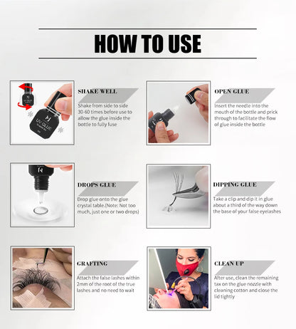 JOMAY UV GLUE Adhesive For Eyelash Extensions 0.1S Fast Drying Strong False Eye Lash Extension Glue Long Lasting UV Eyelash Glue.
