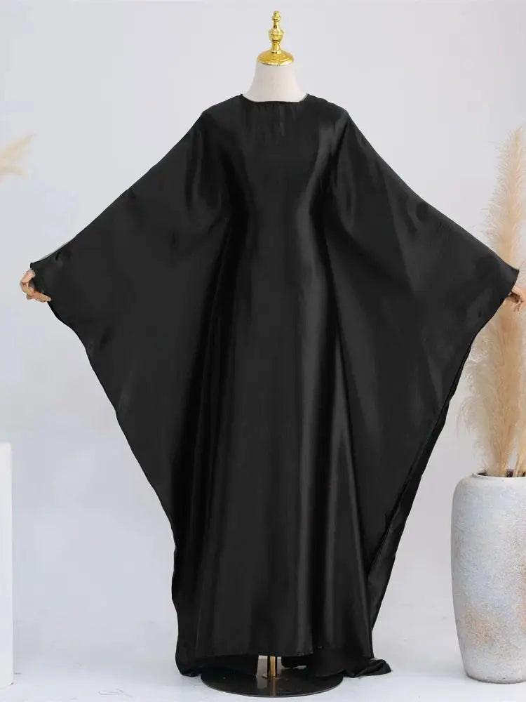Batwing Satin Shimmer Abaya Damen Dubai Luxury Islam Muslim Kaftan Dress Women Kebaya Vestidos Djellaba Robe Femme Musulmane