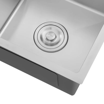 Rechteckiges Unterbau-/Topmount-Waschbecken mit schalldichten Pads, Doppelschüssel-Küchenspüle aus Edelstahl, Badezimmerwaschbecken ﻿