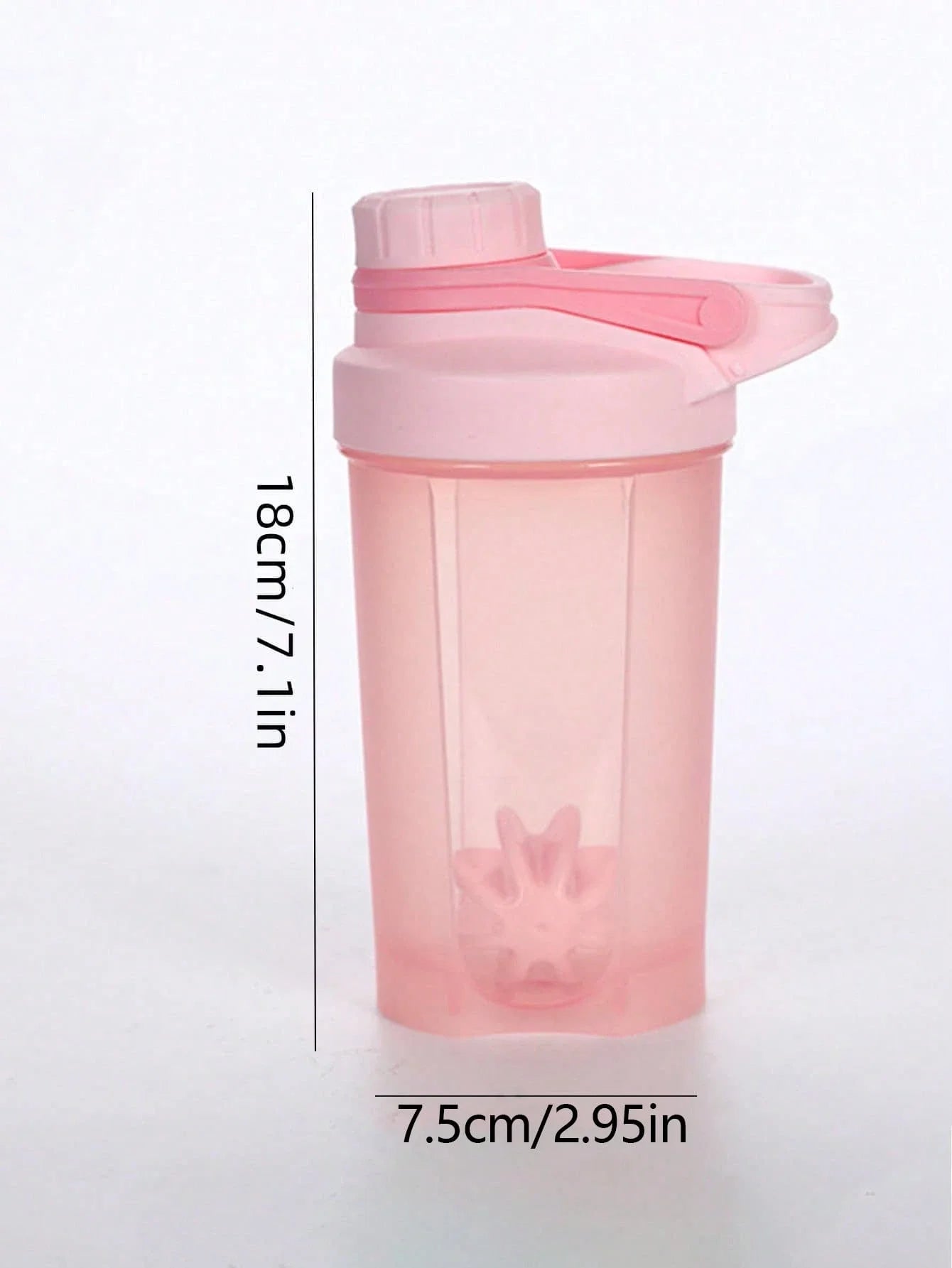 1pc 16.9oz/500ml Shaker Protein Bottle Powder Shake Cup Water Bottle Plastic Mixing Cup Body Building Exercise Bottle.