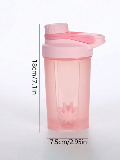 1pc 16.9oz/500ml Shaker Protein Bottle Powder Shake Cup Water Bottle Plastic Mixing Cup Body Building Exercise Bottle.