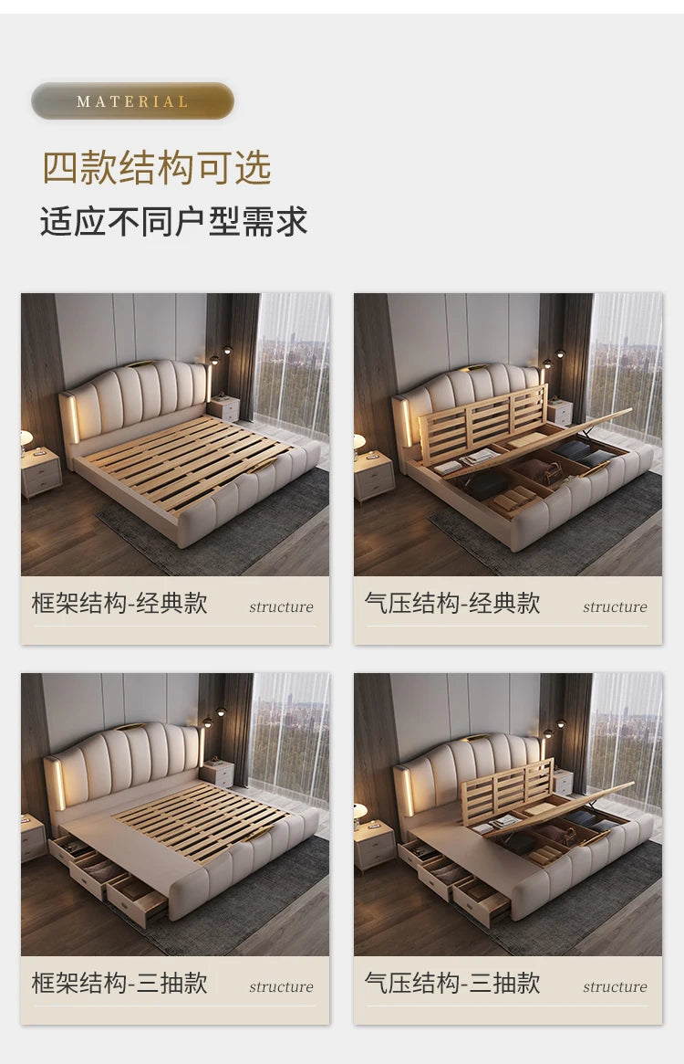 200 x 220 cm Rahmen-Kopfteil, Hochzeitsbett, Hauptschlafzimmer, Kingsize-Doppelbett, 3 Schubladen, Aufbewahrung, luxuriöse Schlafzimmermöbel in voller Größe