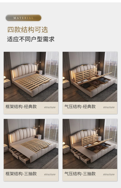 200 x 220 cm Rahmen-Kopfteil, Hochzeitsbett, Hauptschlafzimmer, Kingsize-Doppelbett, 3 Schubladen, Aufbewahrung, luxuriöse Schlafzimmermöbel in voller Größe