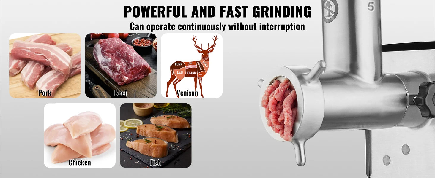 SucceBuy Meat Grinder 5 Lbs-21Lbs/Min Capacity Electric Meat Mincer with Blade Grinding Plate Sausage Maker for Kitchen Home Use.