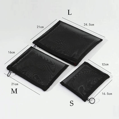 Women Mesh Cosmetic Bag Travel Storage Makeup Bag Organizer Female Make Up Pouch Portable Small Large Toiletry Beauty Case