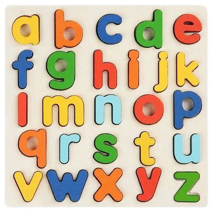 Montessori Toys Letter Numbers Wooden Puzzle Sorting Math Bricks Preschool Early Learning Educational Toys for Children.