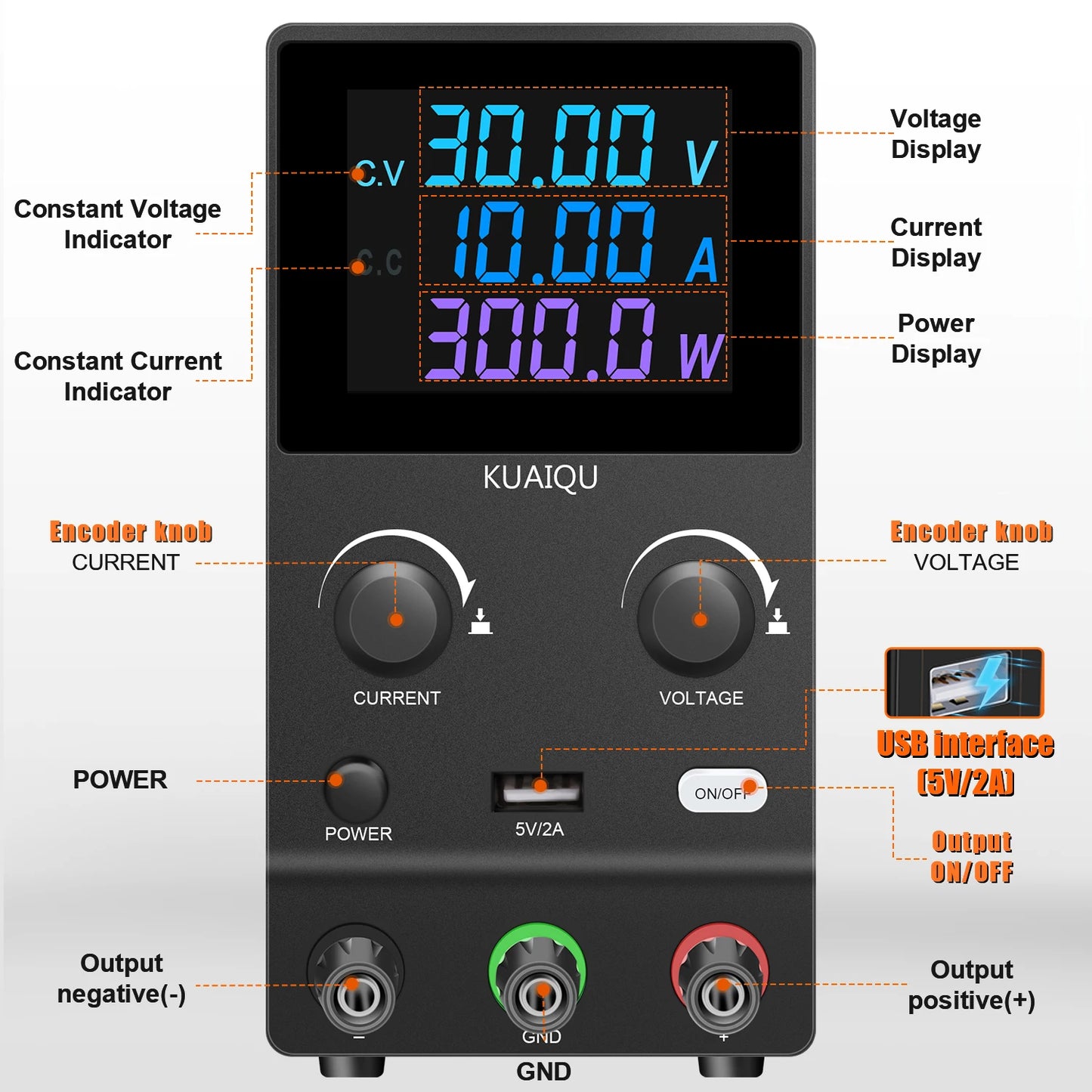 DC Lab Power Supply 30V 10A Adjustable Power Source For Phone Repair 24V 48V 72V Switching Power Supply Battery Fast Charging.