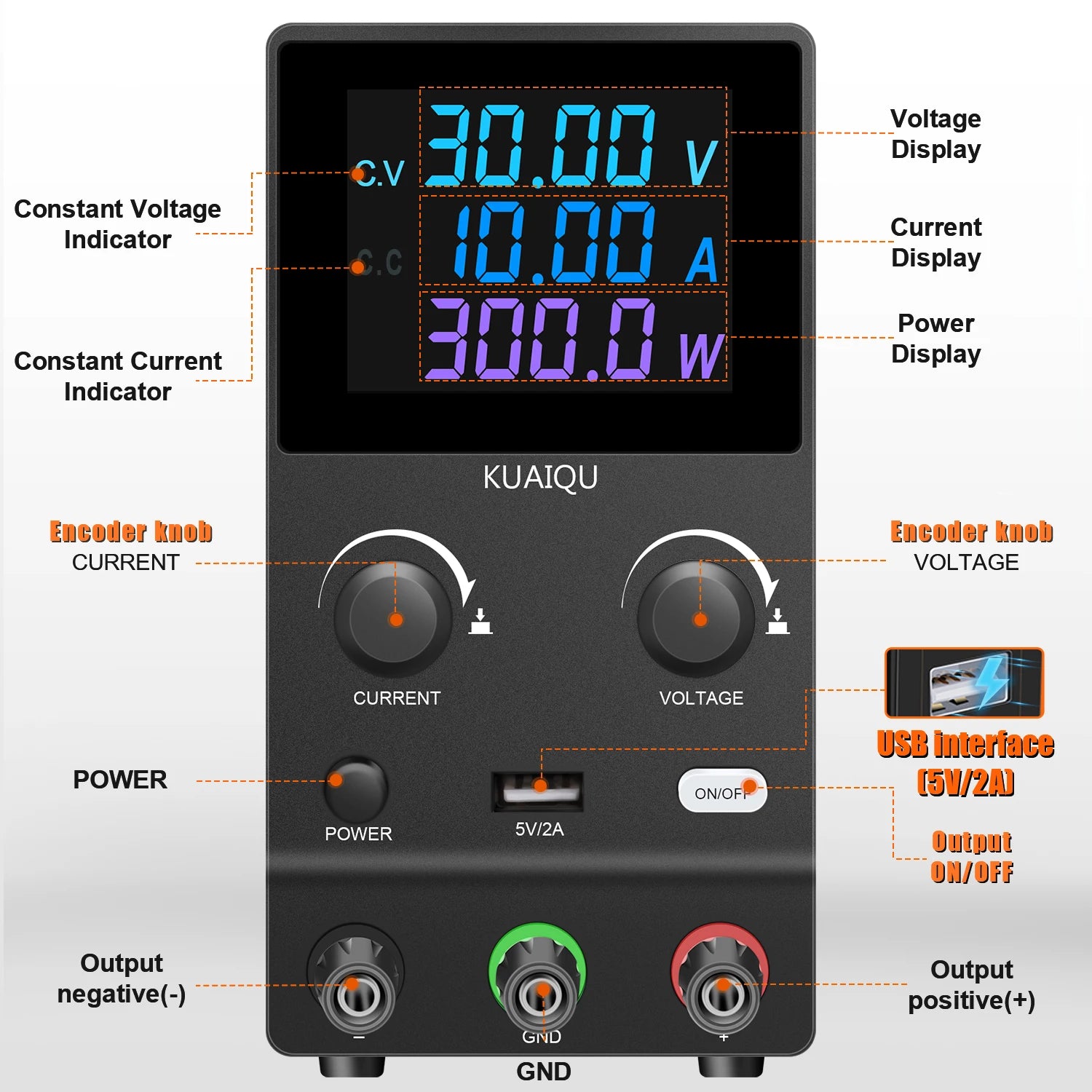 DC Lab Power Supply 30V 10A Adjustable Power Source For Phone Repair 24V 48V 72V Switching Power Supply Battery Fast Charging.