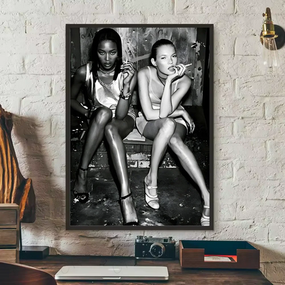 Kate Moss Fashion Modern Art Poster HD art sticky wall waterproof home living room bedroom bar aesthetic decoration.