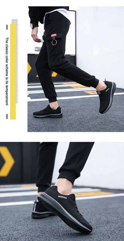 YRZL Sports Shoes for Men Shoes Sneakers Black Shoes Casual Men Knit Sneakers Breathable Athletic Running Walking Gym Shoes.