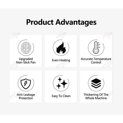 ITOP WG-1 Commerical Coin Waffle Maker Non Stick Pan Waffle Maker Snack Maker Bread Machine Round Waffle Maker Timer 110V 220V.