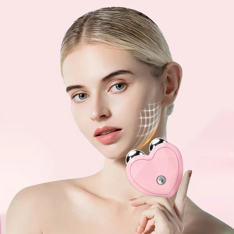 NEW Micro Current Beauty Device Mini Portable Face Lifting Roller Slimming Massager EMS Delicate Contour Firming Facial Care.