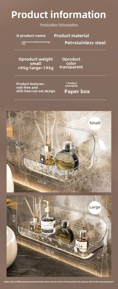 Kein Bohren, Acryl-Badezimmerregal, Wandmontage, Dusch-Organizer für Shampoo, Kosmetik, platzsparendes WC-Aufbewahrungsregal, Eckregal