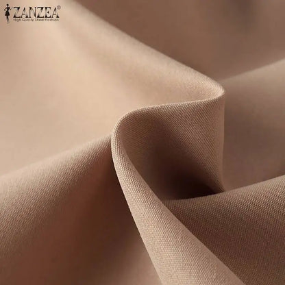 ZANZEA Fashion Women 3/4 Sleeve Embroidery Blouse Pants Sets Autumn 2PCS Floral Tracksuit Casual Loose Wide Leg Trousers Suits.