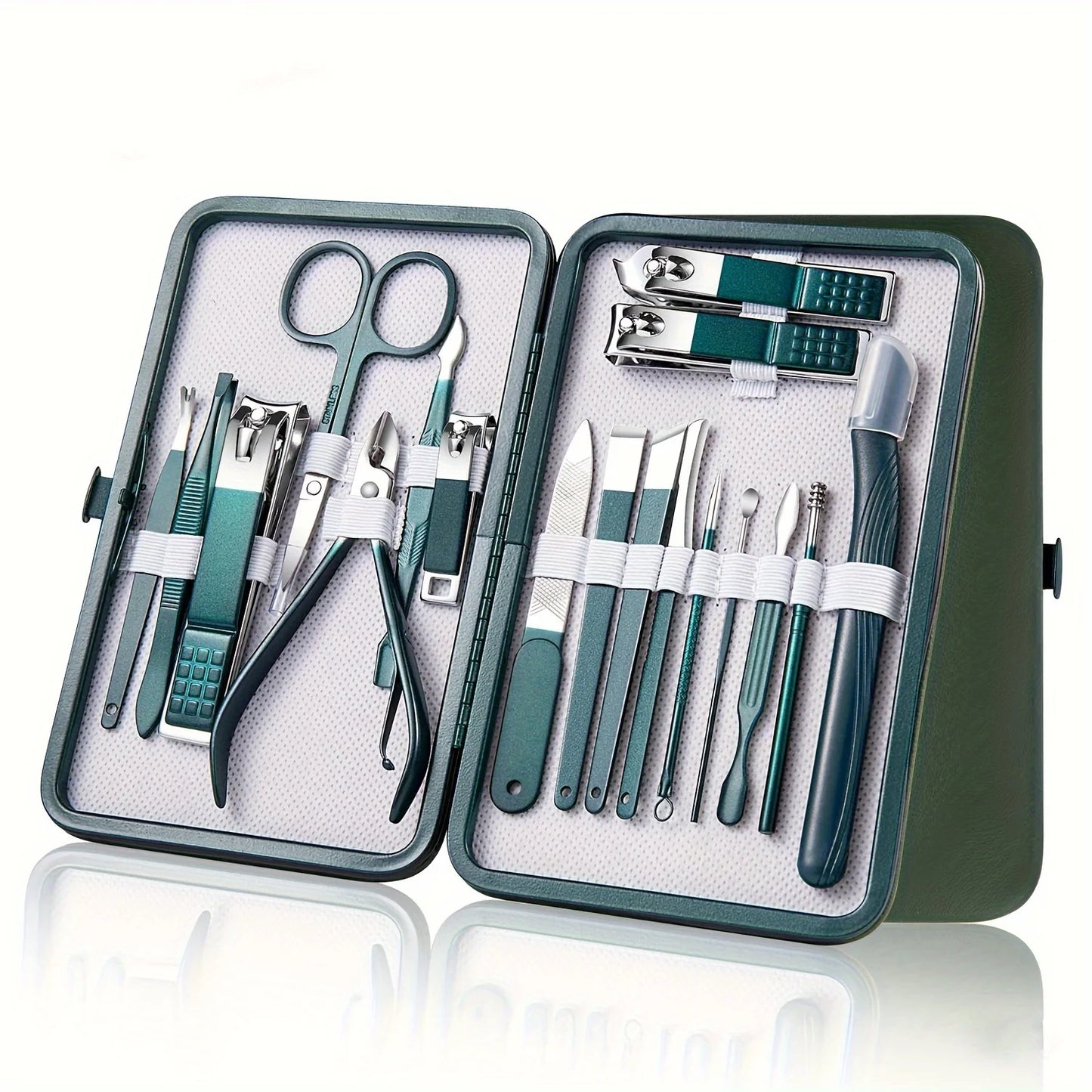 Professional 7/10/12/18 Piece Nail Care Kit Stainless Steel Manicure & Pedicure Set Nail Clipper Set with Travel Case.