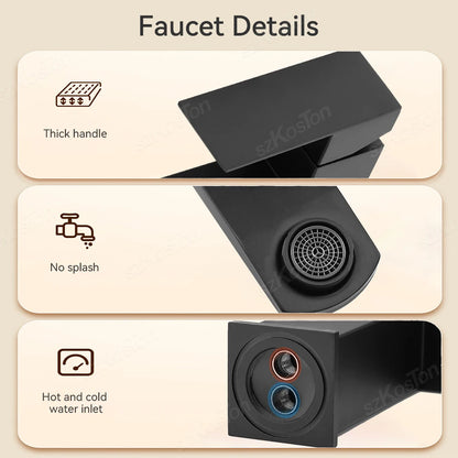 Bath Mixer Kitchen Faucet Stainless Steel Hot and Cold Water Tap Washbasin Basin Faucets Bathroom Bathtub Accessories Set Sink