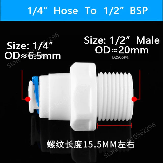 Fit for 1/4" 3/8" OD Tube Straight  Equal Reducer Connector Fitting Aquarium Reverse Osmosis RO Water Dispenser