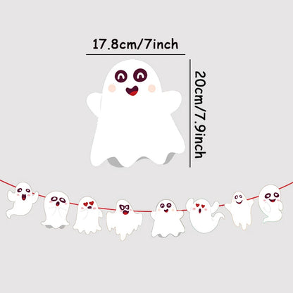1set Halloween Banner Geist Fledermaus Kürbis Papier Banner Party Favors Kinder Zimmer Tür Wand Fenster Aufhänger Baby Schule Ornament de.