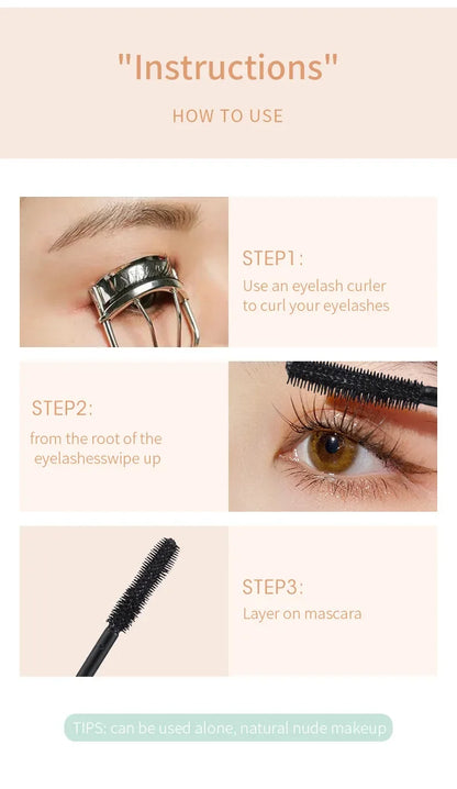 Pink Mascara Waterproof Long Lasting Curling False Eyelash Professional Volume Natural Eyelash Makeup Tools  Lashes Brush