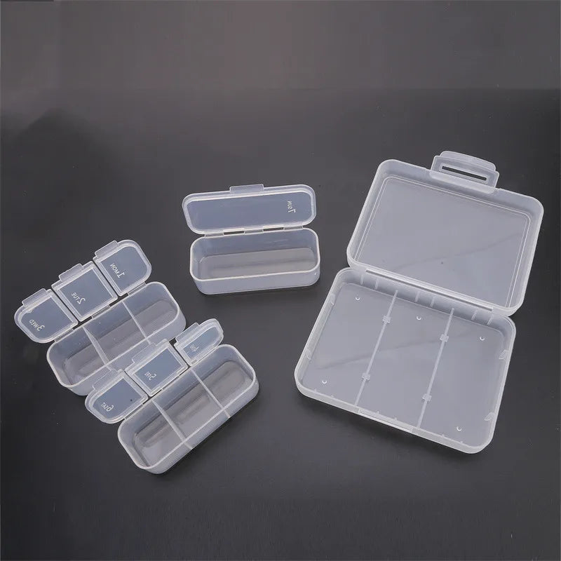 Weekly 6/7/8/10/21 Grids Pill Box Medicine Organizer Black Plastic Storage Box Container Portable Pill Case