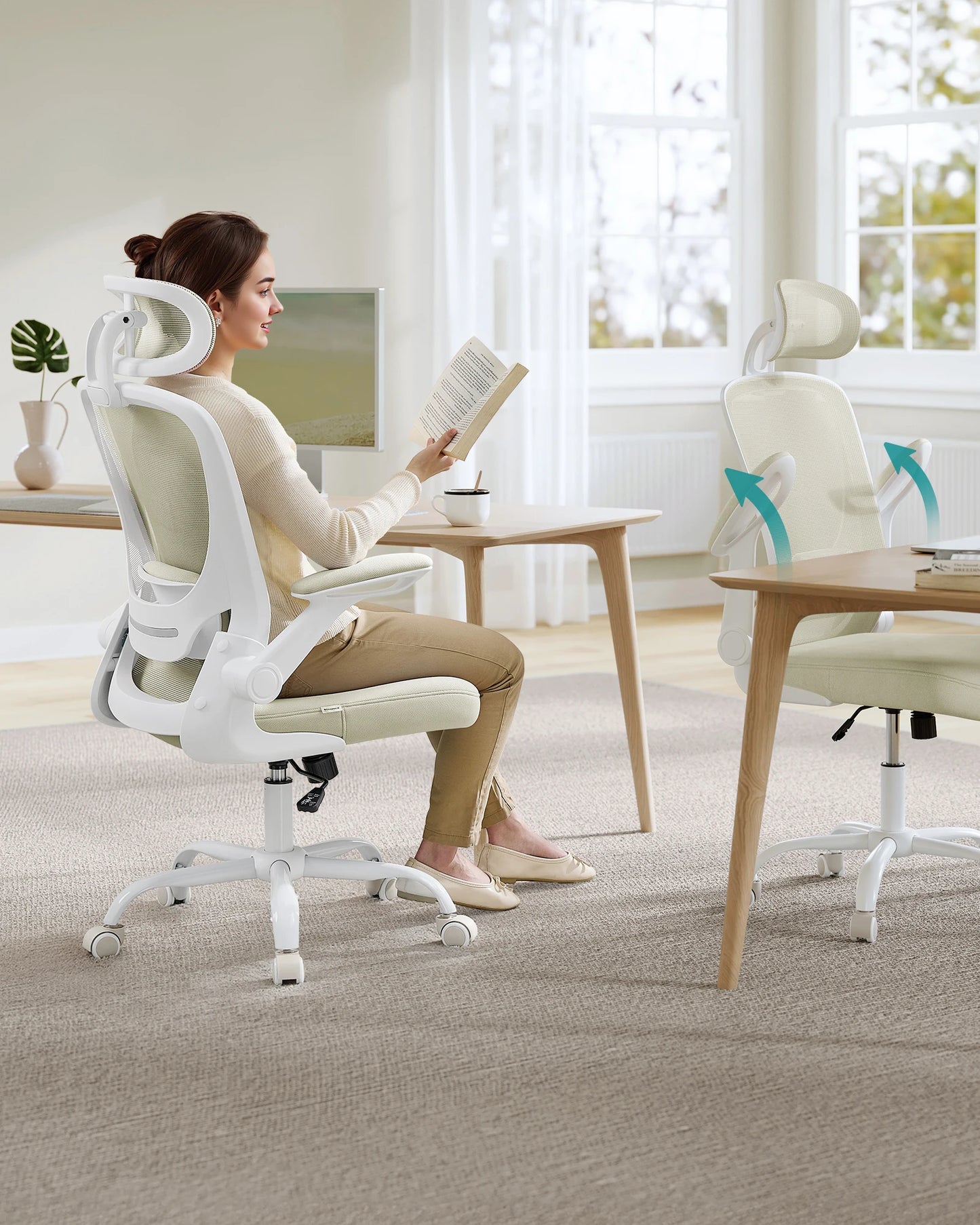 SONGMICS Bürostuhl, ergonomisch, Schreibtischstuhl, Drehstuhl mit Mesh