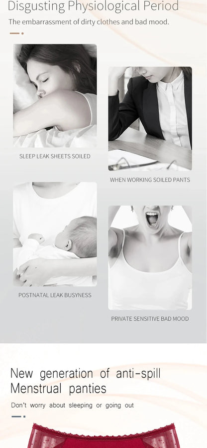 2pcs plus size Menstrual Panties 4 Layers Leak-proof Physiological Period Underwear Briefs Breathable Pants For Women.