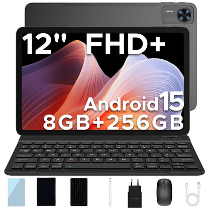 DOOGEE T36 Smart Tablet PC Android 15 12'' Display 32GB RAM (8GB+24GB) 256GB Unisoc T620 Octa Core 8800mAh Battery Widevine L1