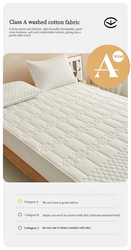 WASART King Size Double Bed Quilted Waterproof Mattress Protector Cover Elastic Fitted Sheet Protection Pad Thick Bedspread 150.