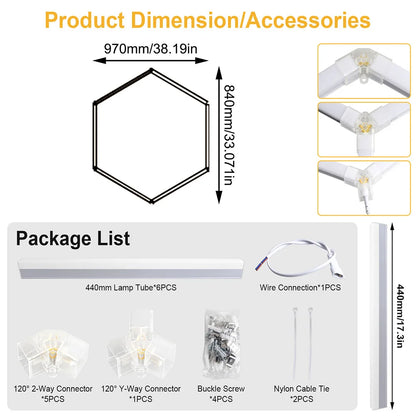 High brightness honeycomb hexagonal garage LED light 6500K suitable for garages, 4S workshops, car beauty shops, gyms.