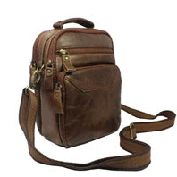 Vintage Military Canvas + Echtes Leder Herren Umhängetasche Sling Umhängetasche Tote Handtasche Herren Canvas Messenger Bag Freizeit.